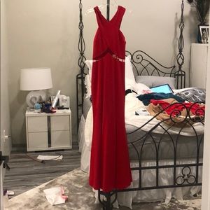 Floor length red gown never worn